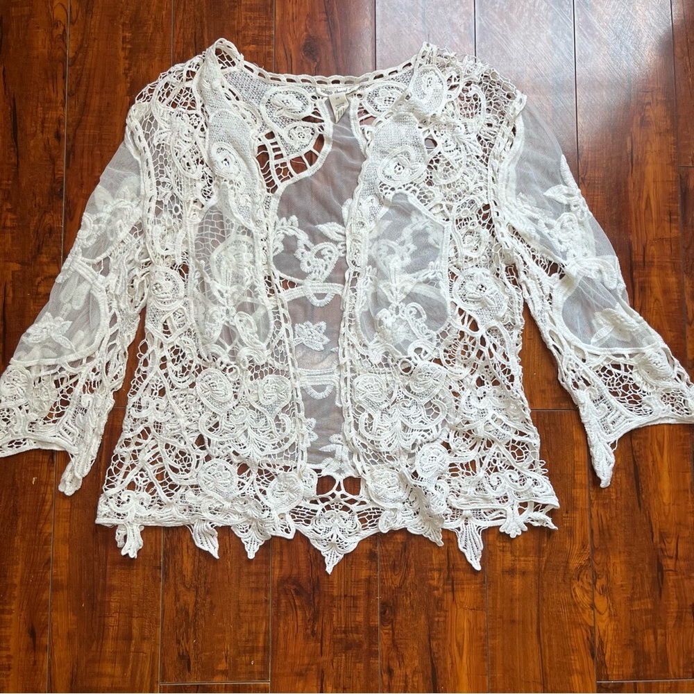 Open front lace Cardigan Indigo Thread Co, Size S/M